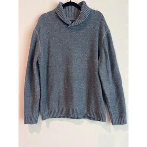 Alan Flusser Men's‎ Business Casual Gray Speckled Shawl Collar Sweater Size L